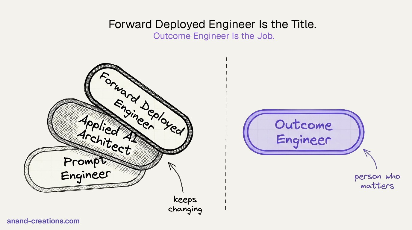 Blueprint of two curves: a title curve that spikes and fades, and an outcome curve that climbs and holds.